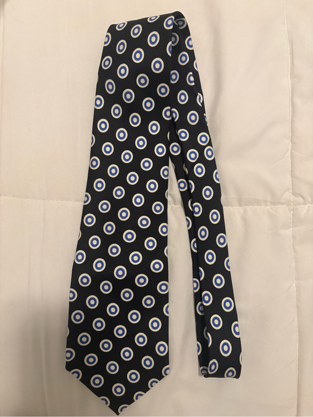 Polo by Ralph Lauren Black Tie with Blue and White Target Dots